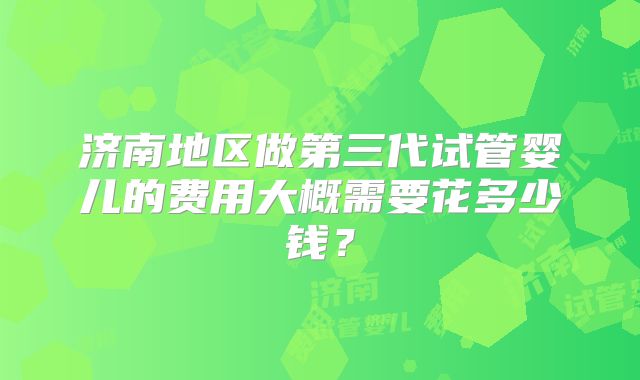 济南地区做第三代试管婴儿的费用大概需要花多少钱?