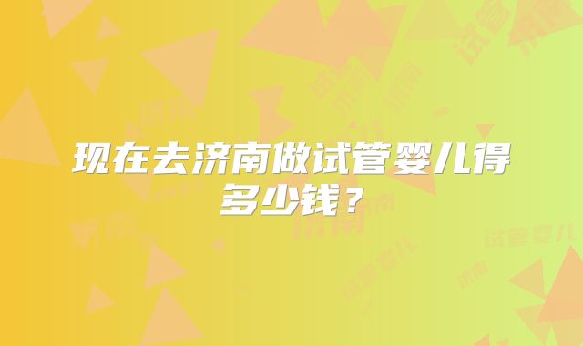 现在去济南做试管婴儿得多少钱？