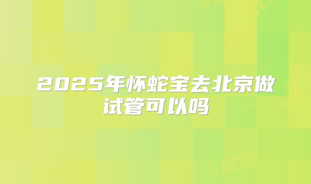 2025年怀蛇宝去北京做试管可以吗