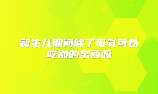 新生儿期间除了母乳可以吃别的东西吗