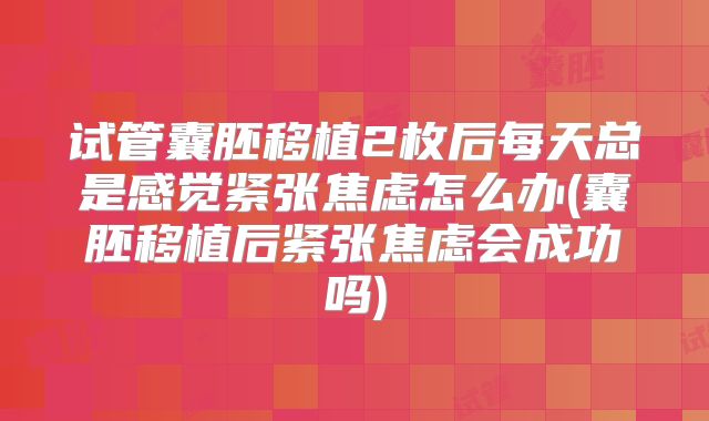 试管囊胚移植2枚后每天总是感觉紧张焦虑怎么办(囊胚移植后紧张焦虑会成功吗)