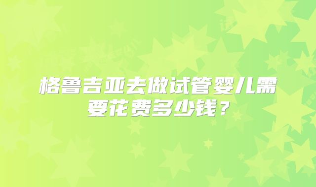 格鲁吉亚去做试管婴儿需要花费多少钱？
