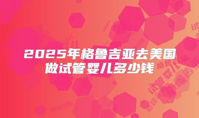 2025年格鲁吉亚去美国做试管婴儿多少钱