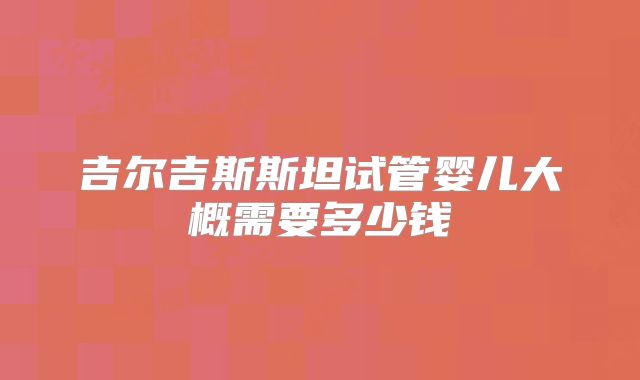 吉尔吉斯斯坦试管婴儿大概需要多少钱