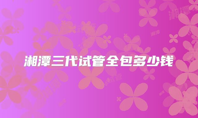 湘潭三代试管全包多少钱