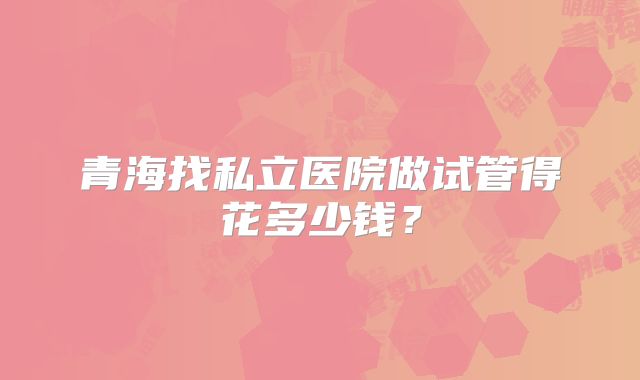 青海找私立医院做试管得花多少钱?