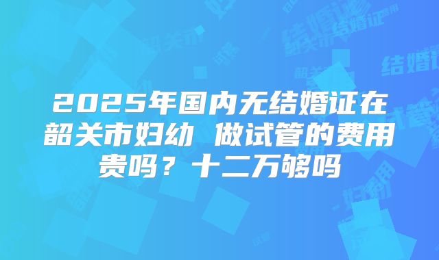 2025年国内无结婚证在韶关市妇幼 做试管的费用贵吗?十二万够吗