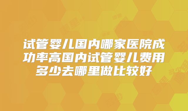 试管婴儿国内哪家医院成功率高国内试管婴儿费用多少去哪里做比较好