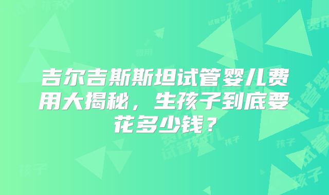 吉尔吉斯斯坦试管婴儿费用大揭秘，生孩子到底要花多少钱？