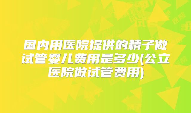 国内用医院提供的精子做试管婴儿费用是多少(公立医院做试管费用)