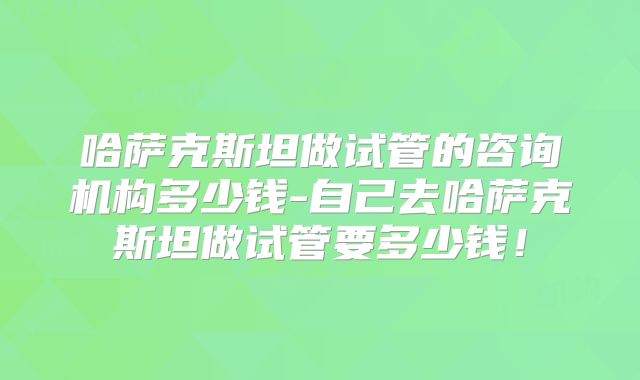 哈萨克斯坦做试管的咨询机构多少钱-自己去哈萨克斯坦做试管要多少钱!