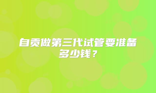 自贡做第三代试管要准备多少钱？