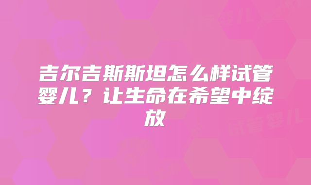 吉尔吉斯斯坦怎么样试管婴儿？让生命在希望中绽放