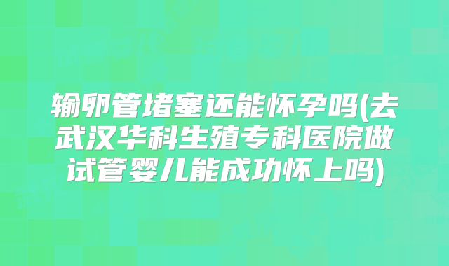 输卵管堵塞还能怀孕吗(去武汉华科生殖专科医院做试管婴儿能成功怀上吗)