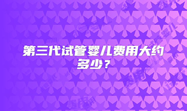 第三代试管婴儿费用大约多少？