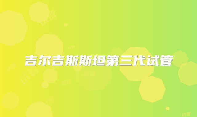 吉尔吉斯斯坦第三代试管