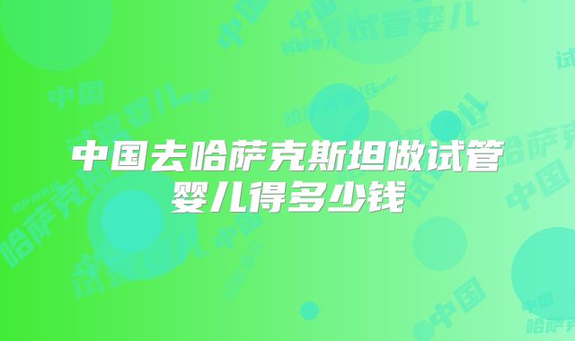 中国去哈萨克斯坦做试管婴儿得多少钱