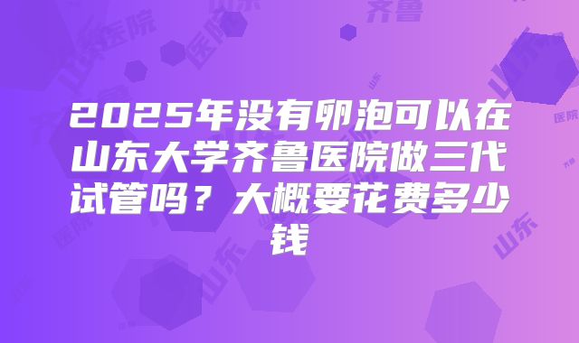 2025年没有卵泡可以在山东大学齐鲁医院做三代试管吗？大概要花费多少钱