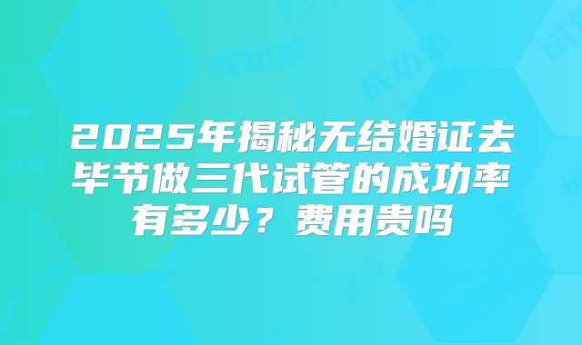 2025年揭秘无结婚证去毕节做三代试管的成功率有多少?费用贵吗