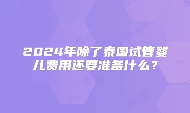 2024年除了泰国试管婴儿费用还要准备什么？