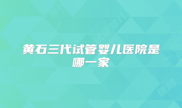 黄石三代试管婴儿医院是哪一家