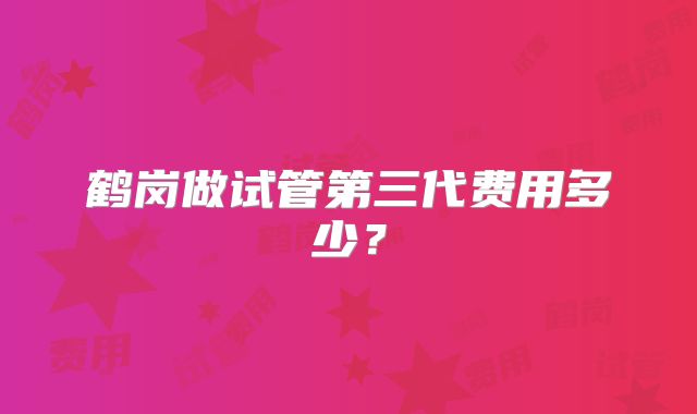 鹤岗做试管第三代费用多少?