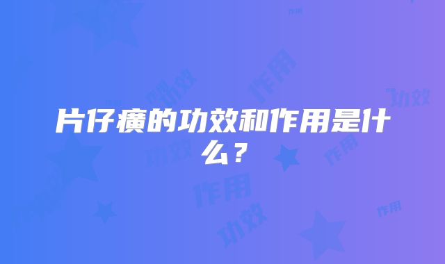 片仔癀的功效和作用是什么？