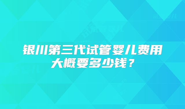 银川第三代试管婴儿费用大概要多少钱？