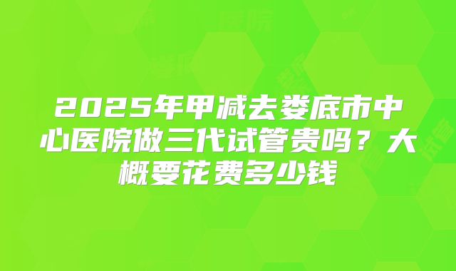 2025年甲减去娄底市中心医院做三代试管贵吗?大概要花费多少钱
