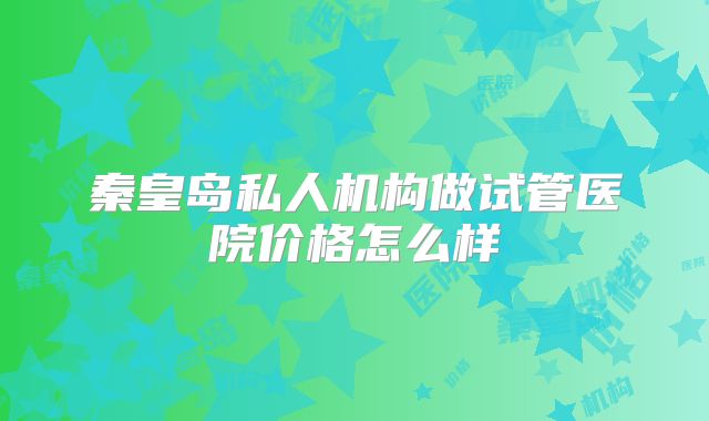 秦皇岛私人机构做试管医院价格怎么样