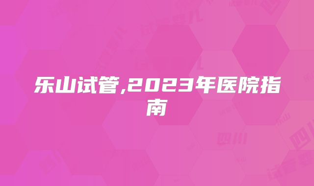 乐山试管,2023年医院指南