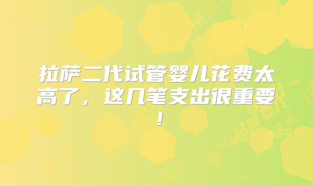 拉萨二代试管婴儿花费太高了，这几笔支出很重要！