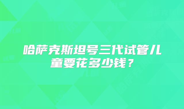 哈萨克斯坦号三代试管儿童要花多少钱？