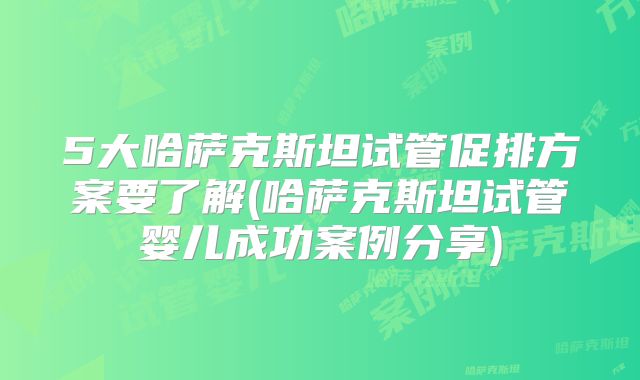 5大哈萨克斯坦试管促排方案要了解(哈萨克斯坦试管婴儿成功案例分享)