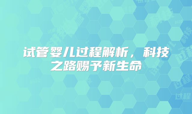 试管婴儿过程解析，科技之路赐予新生命
