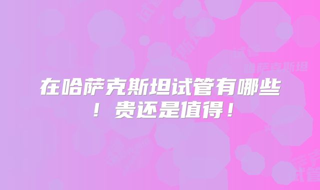 在哈萨克斯坦试管有哪些!贵还是值得!
