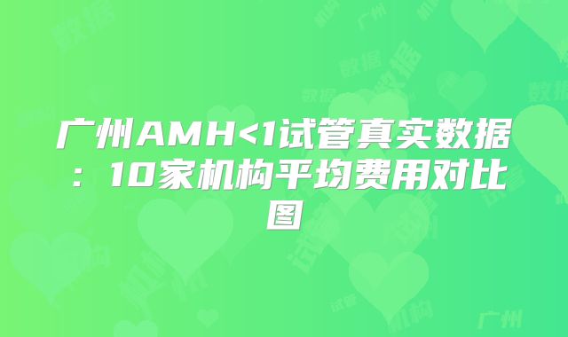广州AMH<1试管真实数据:10家机构平均费用对比图