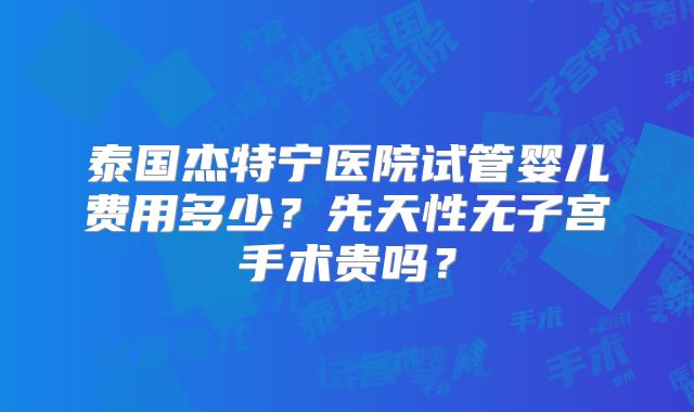 泰国杰特宁医院试管婴儿费用多少？先天性无子宫手术贵吗？