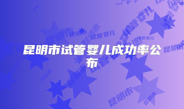 昆明市试管婴儿成功率公布
