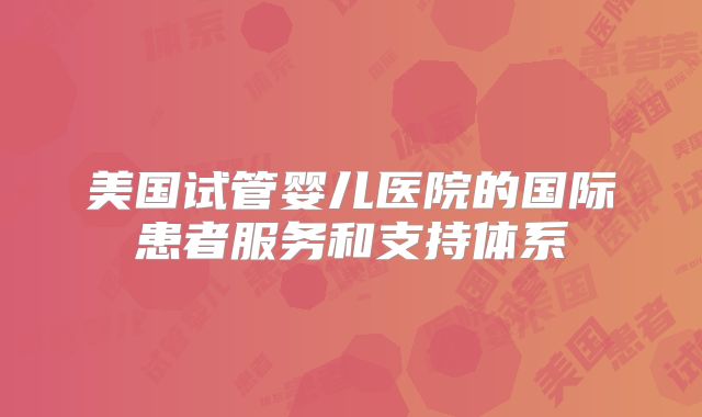 美国试管婴儿医院的国际患者服务和支持体系