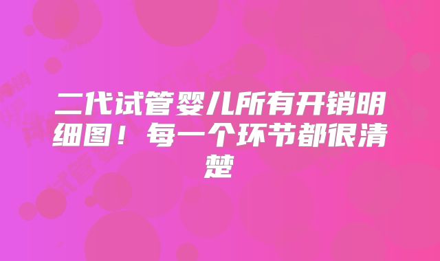 二代试管婴儿所有开销明细图!每一个环节都很清楚
