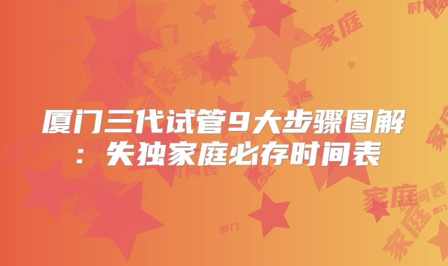 厦门三代试管9大步骤图解:失独家庭必存时间表