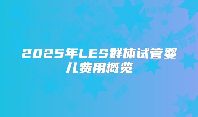 2025年LES群体试管婴儿费用概览