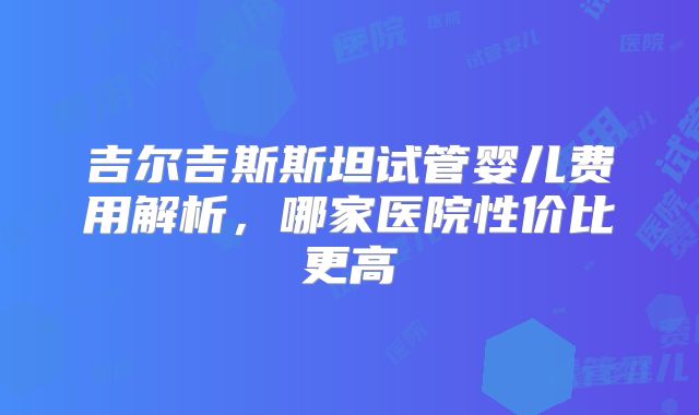 吉尔吉斯斯坦试管婴儿费用解析，哪家医院性价比更高