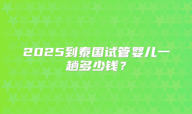 2025到泰国试管婴儿一趟多少钱?