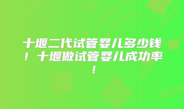 十堰二代试管婴儿多少钱！十堰做试管婴儿成功率！
