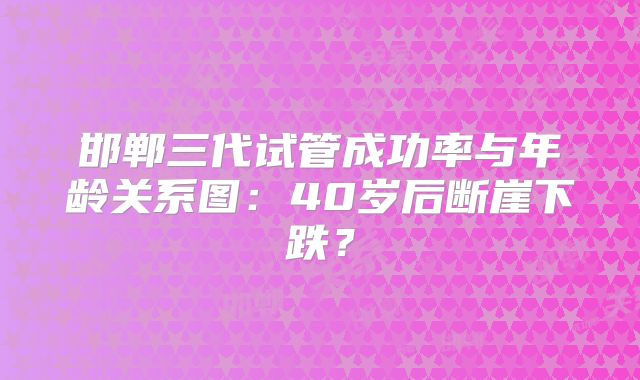 邯郸三代试管成功率与年龄关系图:40岁后断崖下跌?