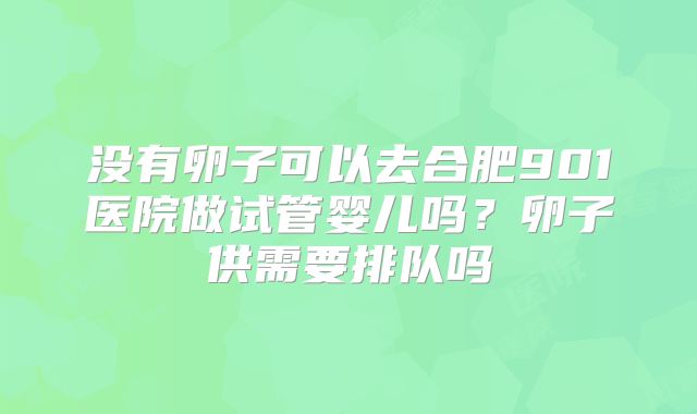 没有卵子可以去合肥901医院做试管婴儿吗？卵子供需要排队吗