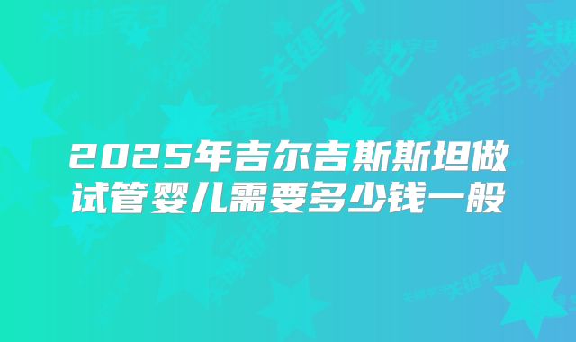 2025年吉尔吉斯斯坦做试管婴儿需要多少钱一般