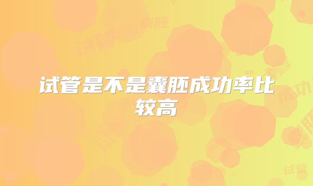 试管是不是囊胚成功率比较高